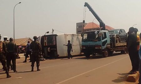 A breakdown towing away the damaged vehicles