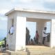 A team of tourists pitch camp in one of the resting shelters