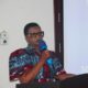 Minister Hanifah Kawooya speaking to health workers in Entebbe