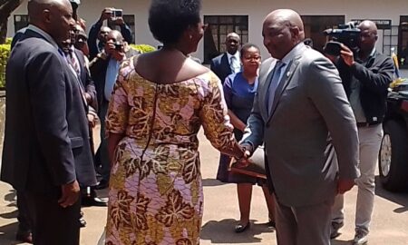 Minister Hellen Adoa welcome Lesotho premier Sam Matekane scaled e1723718508205