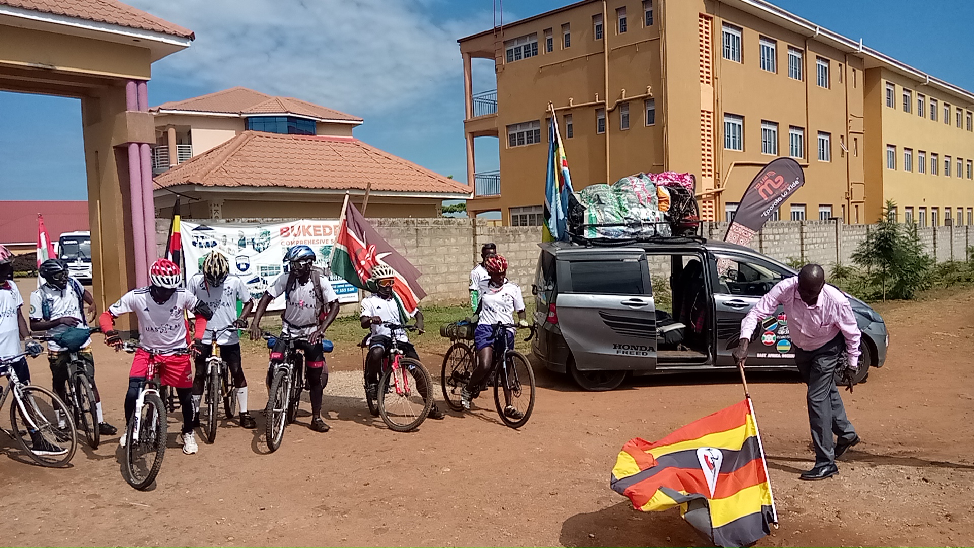 RDC Tukei flagging off the riders Photo By George Emuron