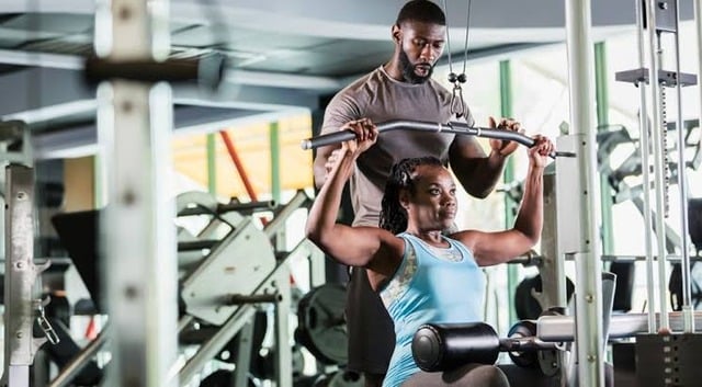 Handsome gym trainer