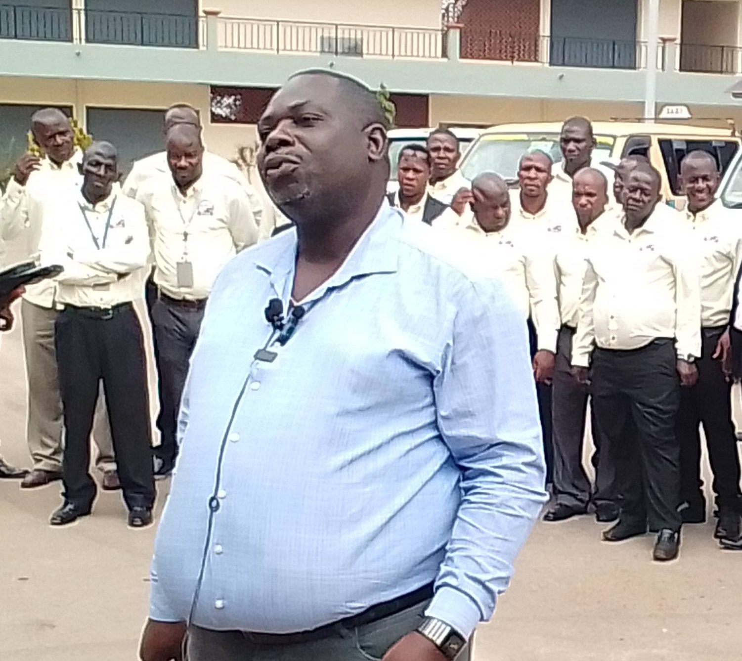 Kitooro Taxi park boss Chief Abiola Walakira addressing the press recently scaled e1726142047244